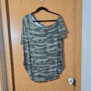 Torrid Green Camo Short Sleeve Top